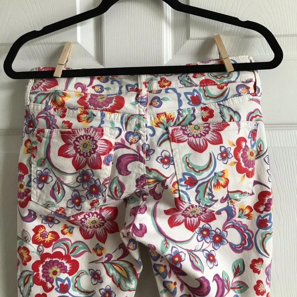 Pilcro Mid Rise‎ Skinny Jean / Floral Print / 26P
